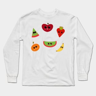 Adorable smiling fruits Long Sleeve T-Shirt